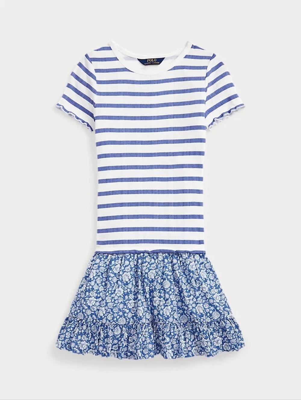 Ralph Lauren Girl Striped Pointelle-Knit Cotton Dress